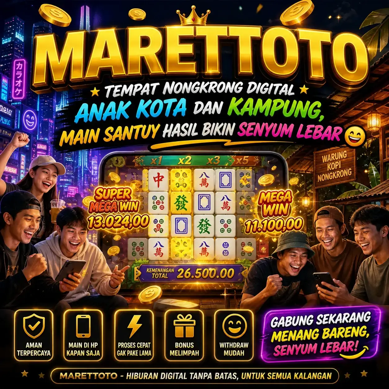 MARETTOTO * Tempat Nongkrong Digital Anak Kota Dan Kampung, Main Santuy Hasil Bikin Senyum Lebar